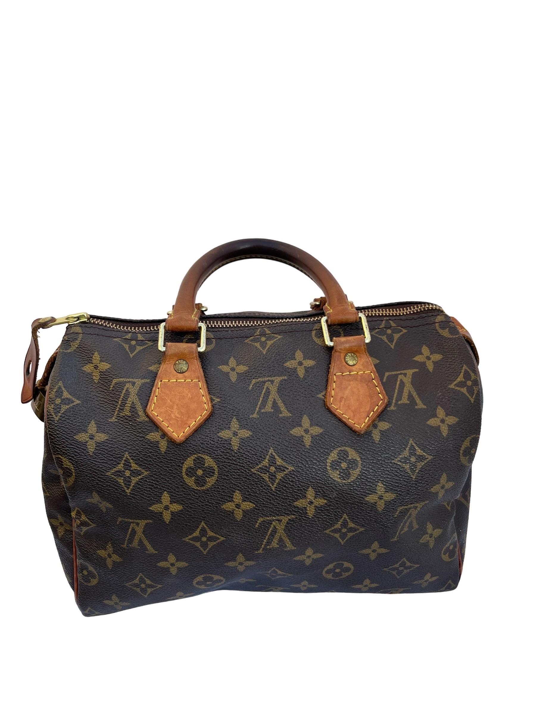 Vintage 1960s Louis Vuitton Speedy 30 Handbag Monogram Canvas 5