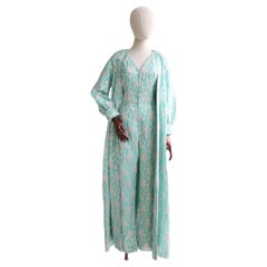  Retro 1960's lurex brocade jumpsuit & coat UK 8 US 4