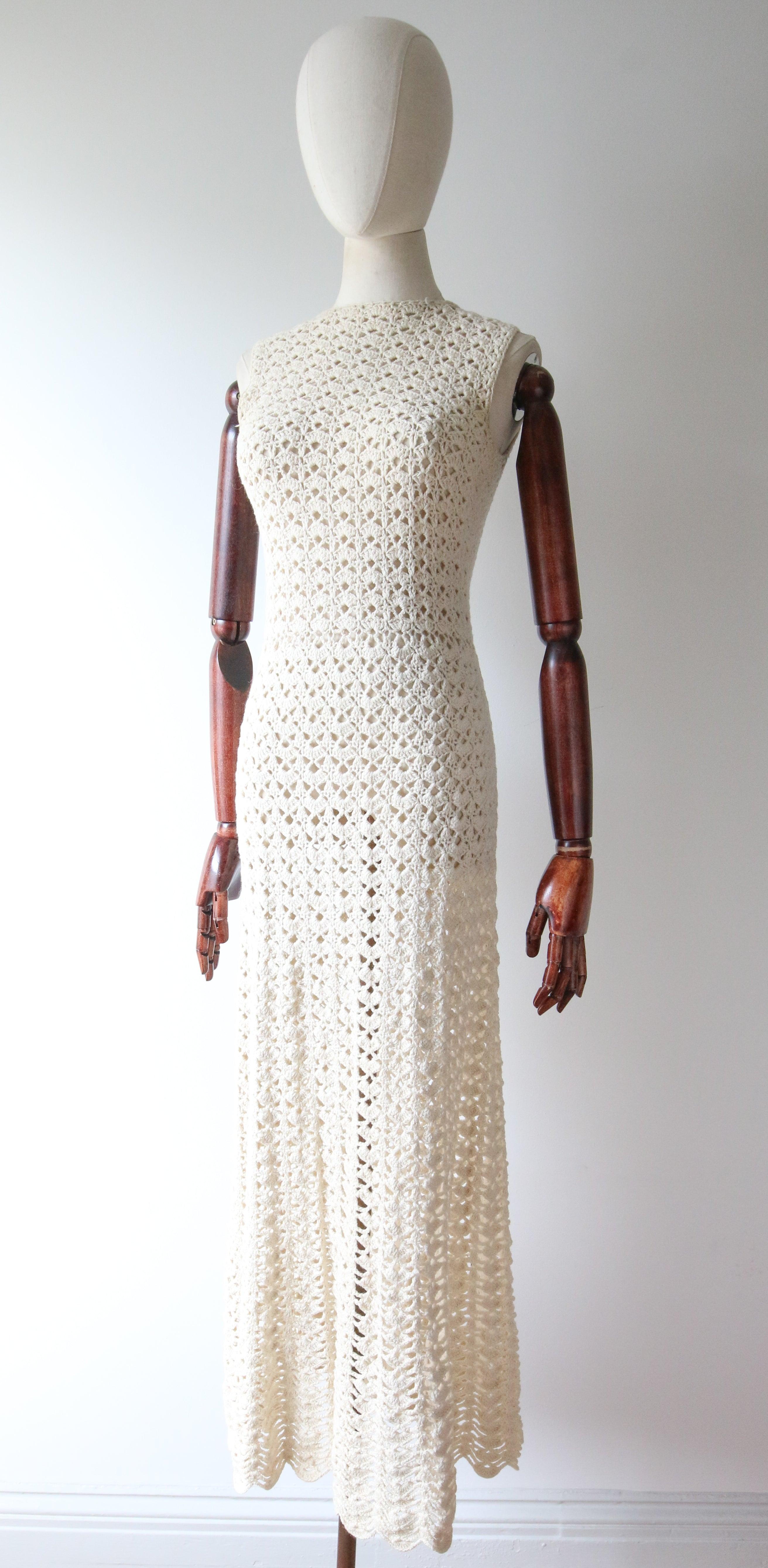 Vintage 1960's Mady Gerrard Crochet Dress and Matching Jacket UK 8-10 US 4-6 For Sale 2