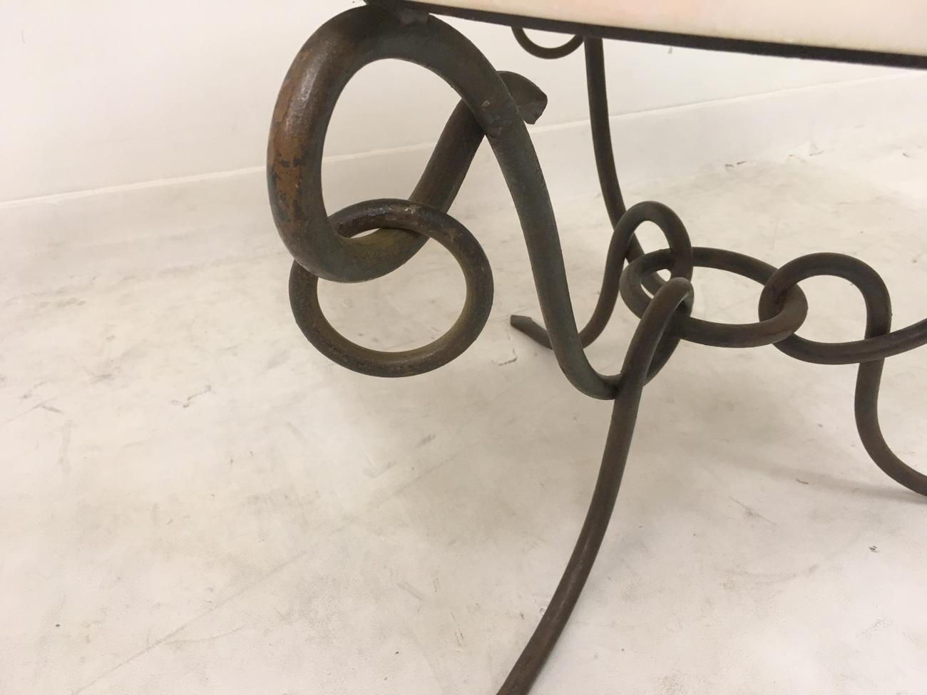 20th Century Vintage 1960s Marble, Brass and Iron Coffee Table