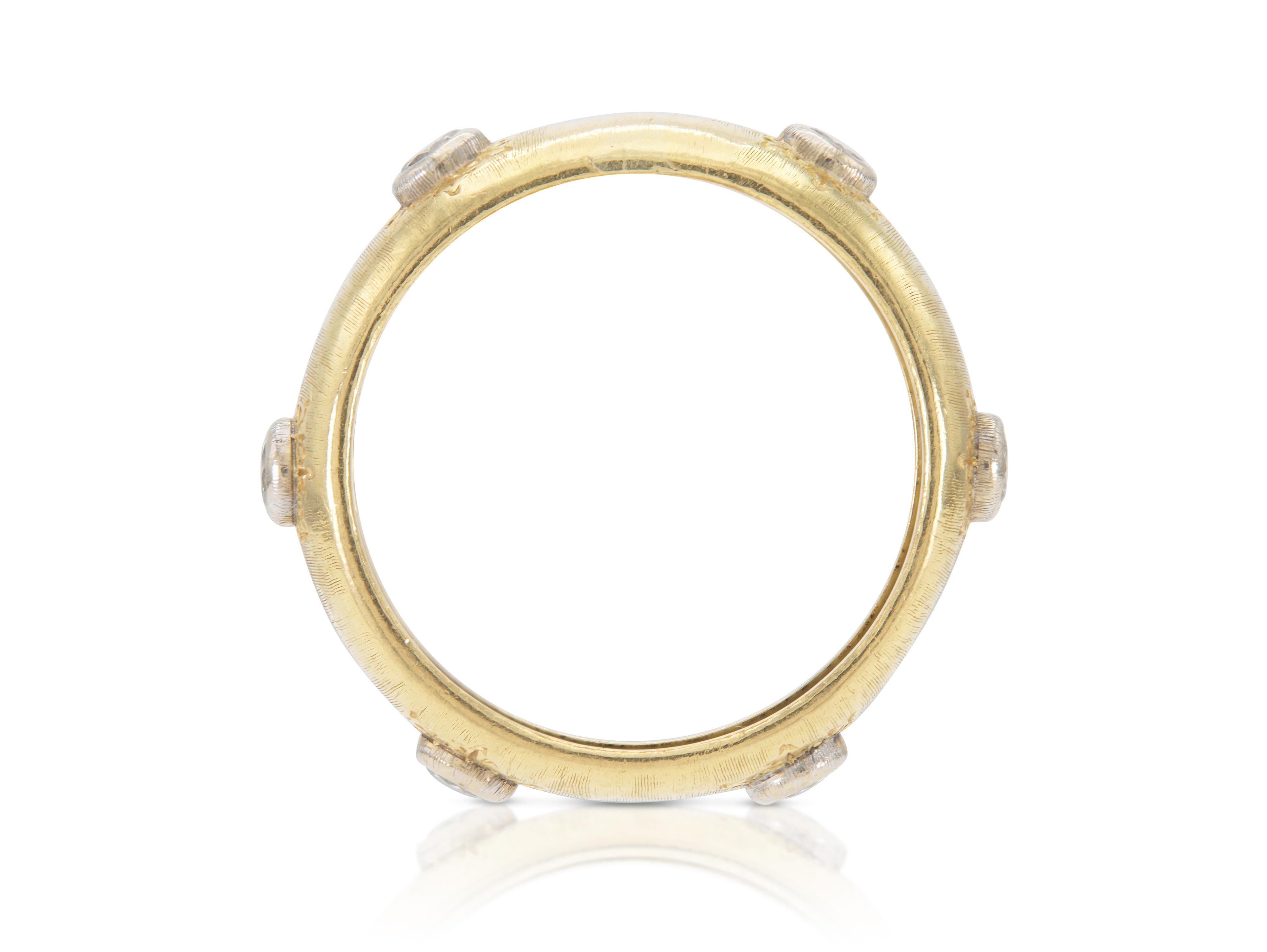 Taglio rotondo Anello Mario Buccellati Macri Classica d'epoca del 1960 in vendita