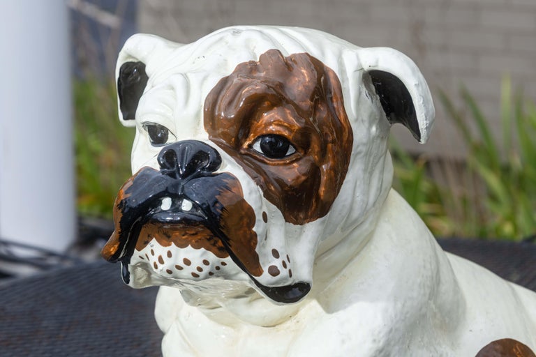 Vintage 1960s Marwal English Bulldog Life Sized Chalkware Doorstop 