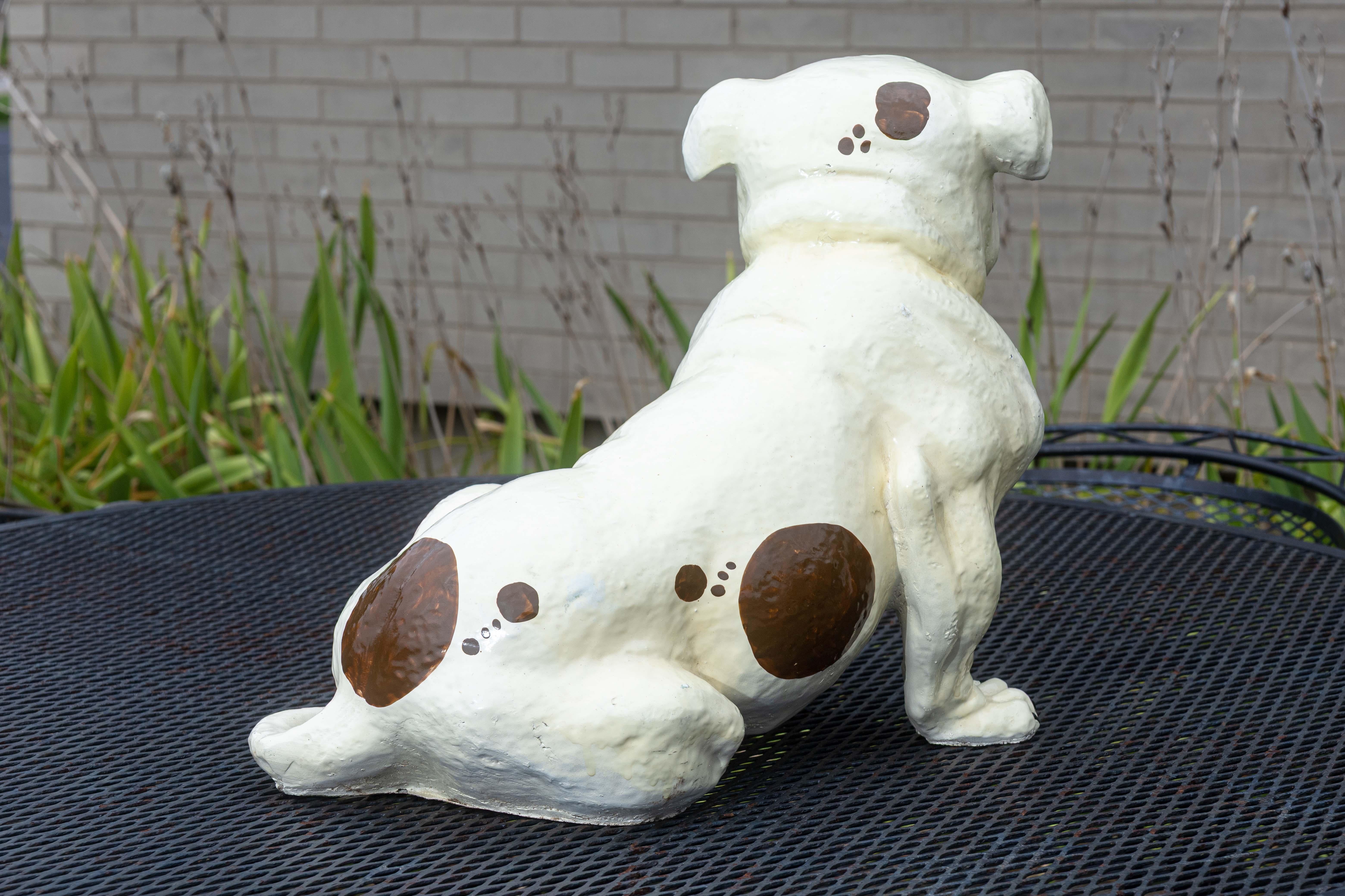 Vintage 1960s Marwal English Bulldog Life Sized Chalkware Doorstop