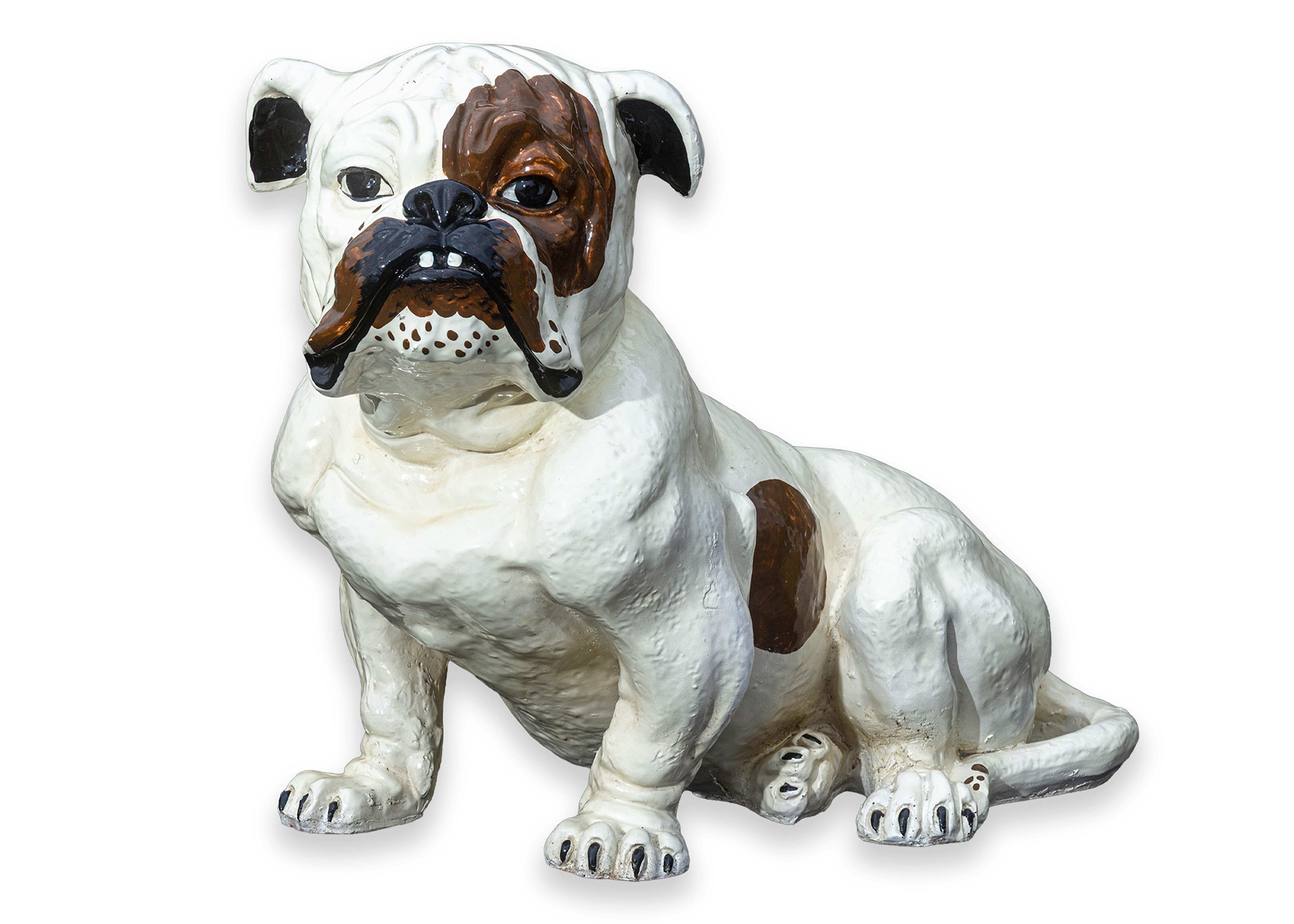 Vintage Chalkware Bulldog特大 Vintage 1960s Marwal English Bulldog Life Sized Chalkware Doorstop