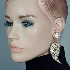 Vintage 1960s Massive Art Deco Rhinestone Dangling Earrings