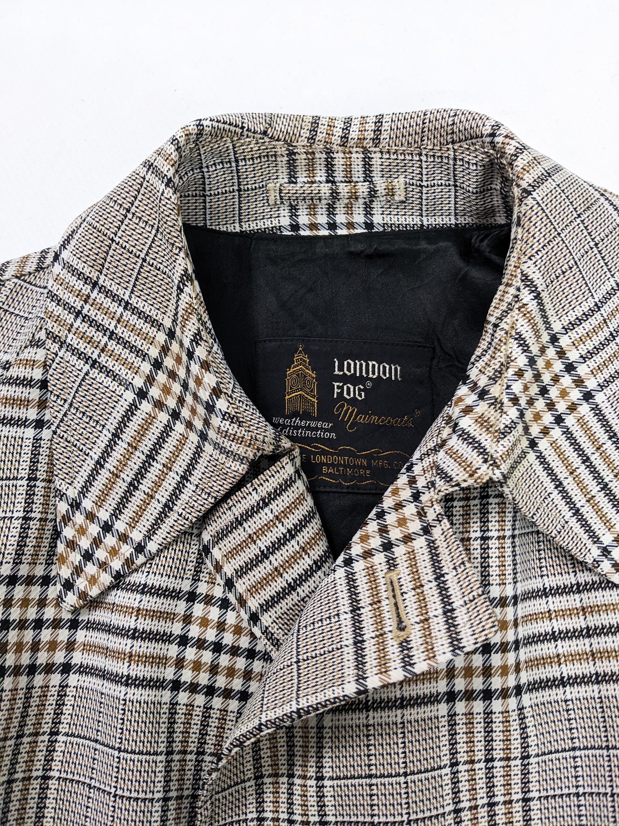 Vintage 1960s Mens Vintage Mod London Fog Checked Overcoat Coat For Sale 2