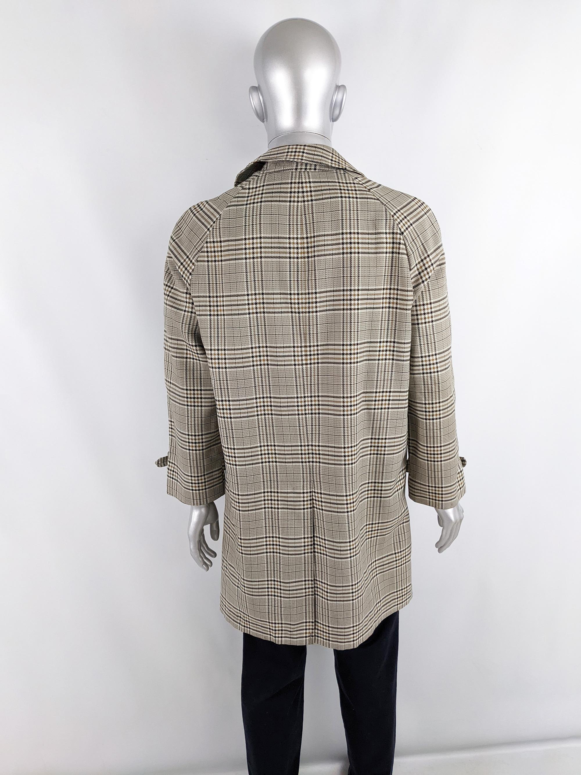 Men's Vintage 1960s Mens Vintage Mod London Fog Checked Overcoat Coat For Sale