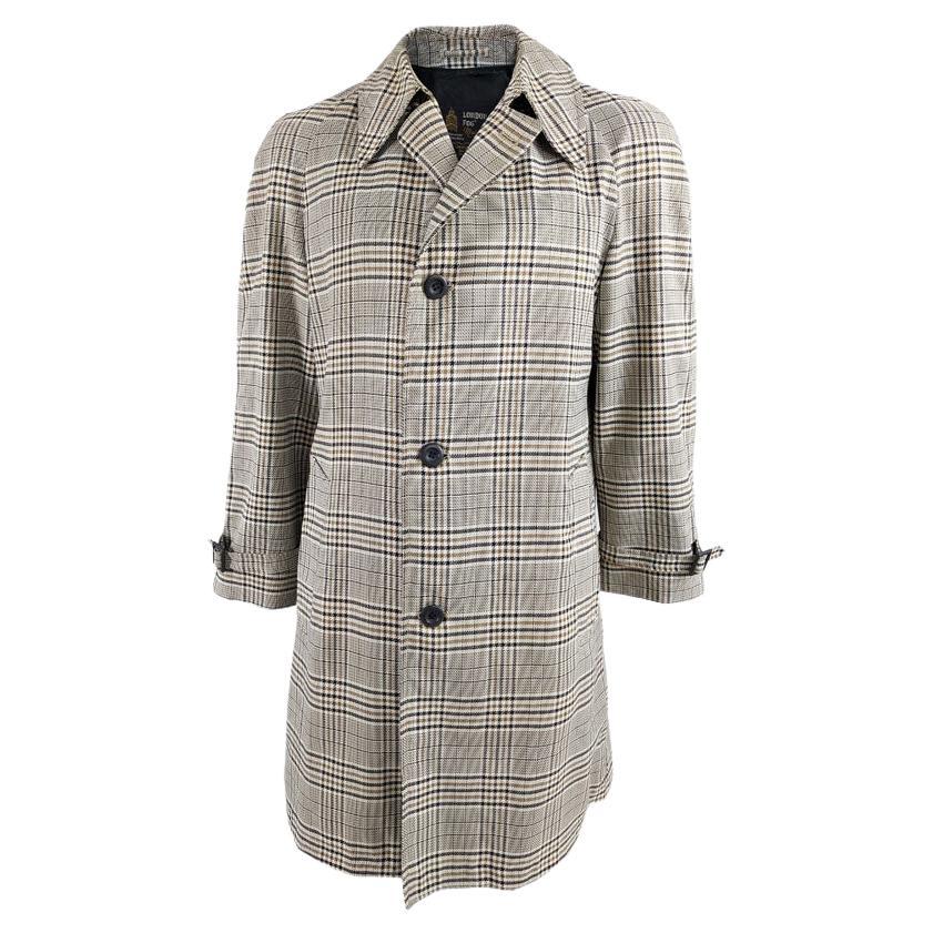 Vintage 1960s Mens Vintage Mod London Fog Checked Overcoat Coat