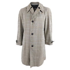 Vintage 1960s Mens Vintage Mod London Fog Checked Overcoat Coat