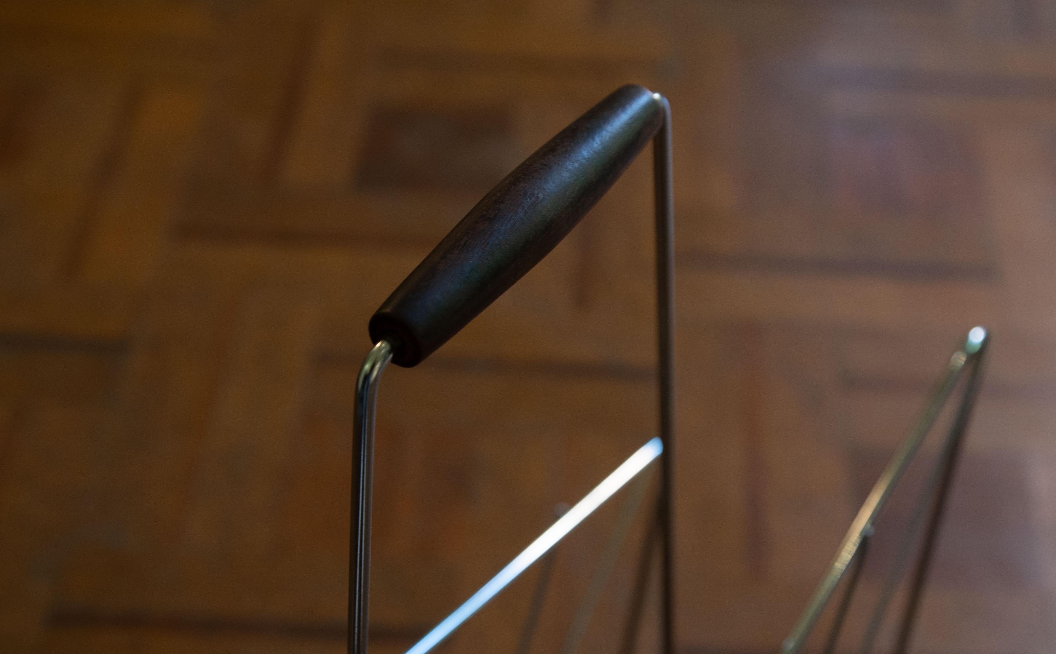 Vintage 1960s metal magazine rack For Sale at 1stDibs