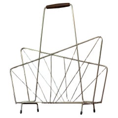 Vintage 1960s metal magazine rack