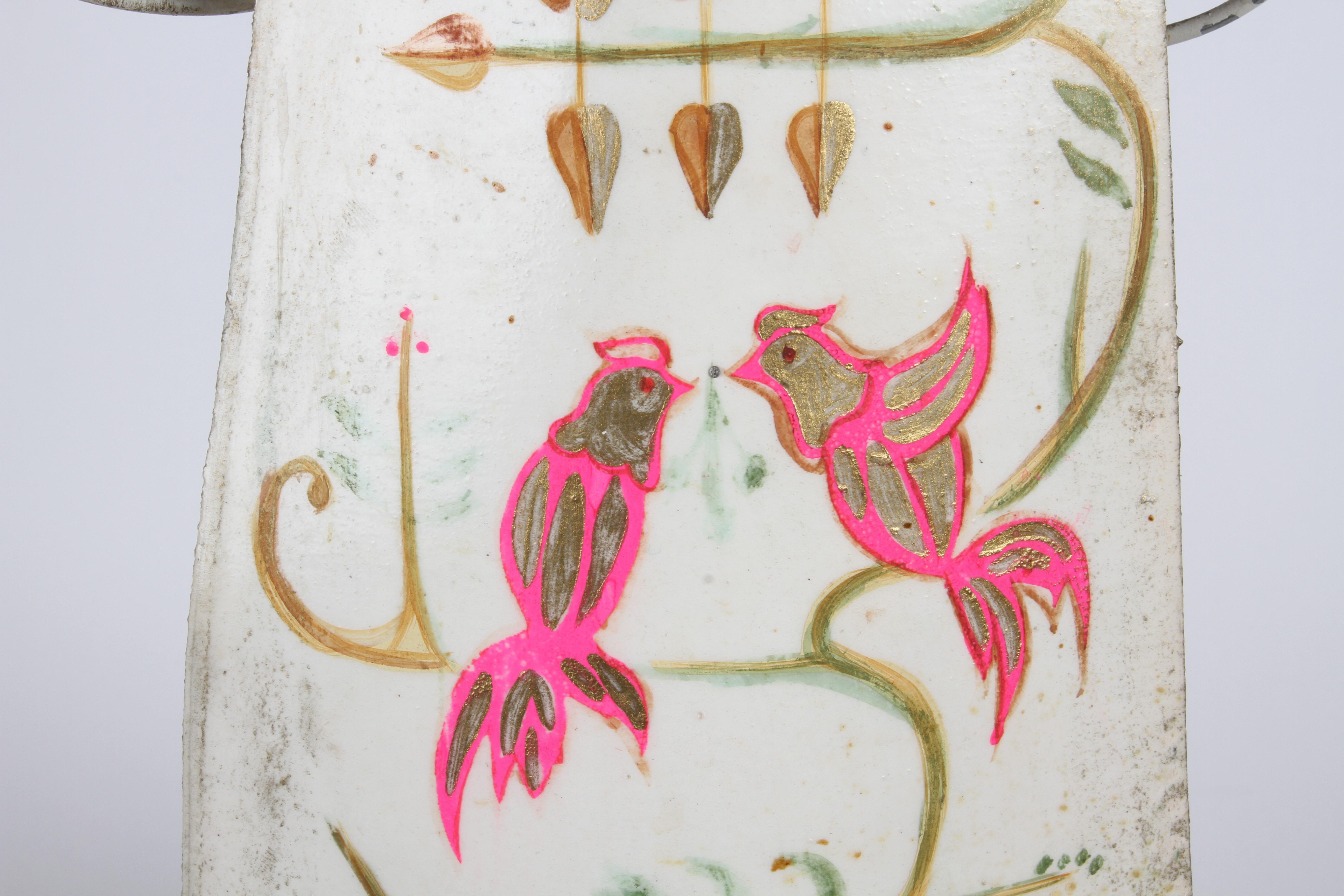 Vintage 1960s Mexican Folk Art Large Papier-Mâché Hand Painted Angel Candelabra For Sale 11