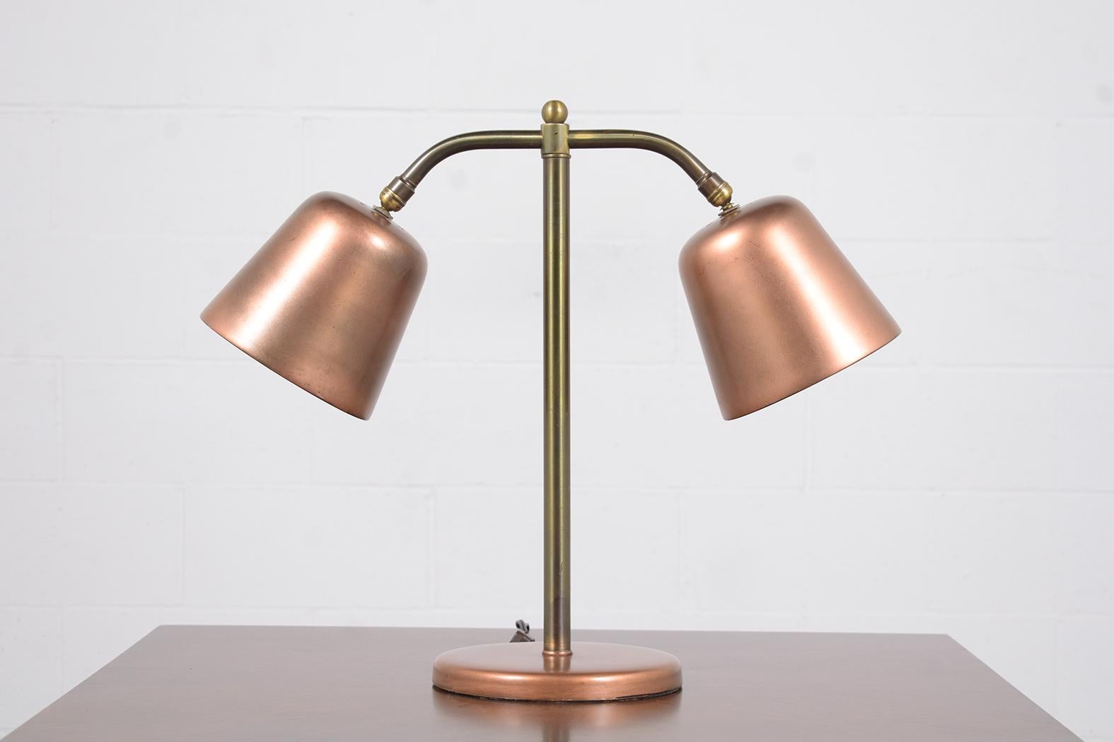 Vintage 1960s Mid-Century Modern Brass Table Lamp For Sale 7