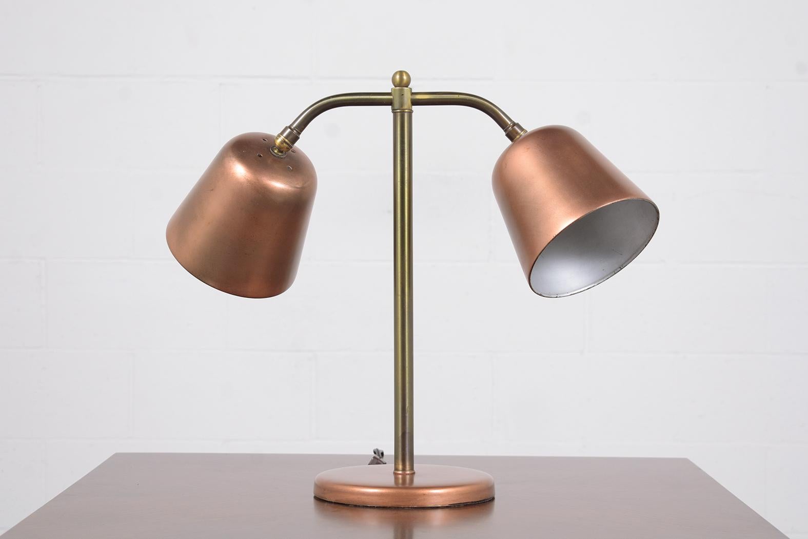 American Vintage 1960s Mid-Century Modern Brass Table Lamp For Sale