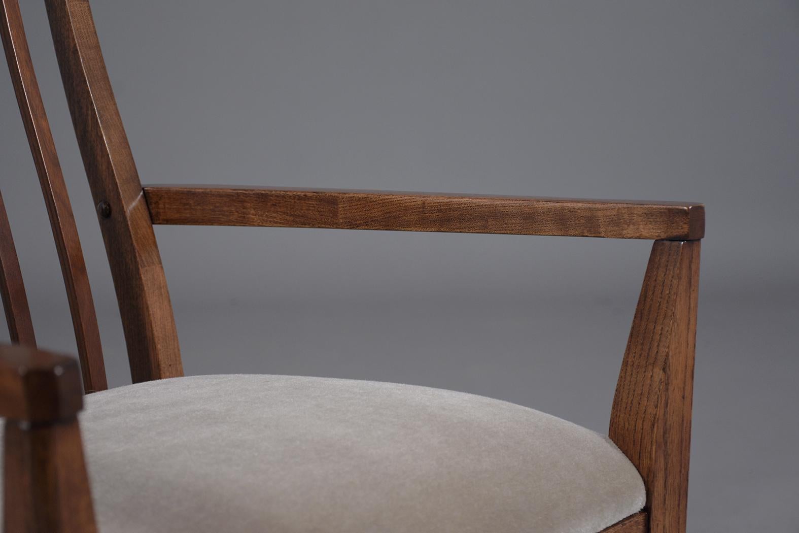 Paar Vintage-Stühle aus Nussbaumholz mit hoher Rückenlehne, Mid-Century Modern, 1960er Jahre im Angebot 2