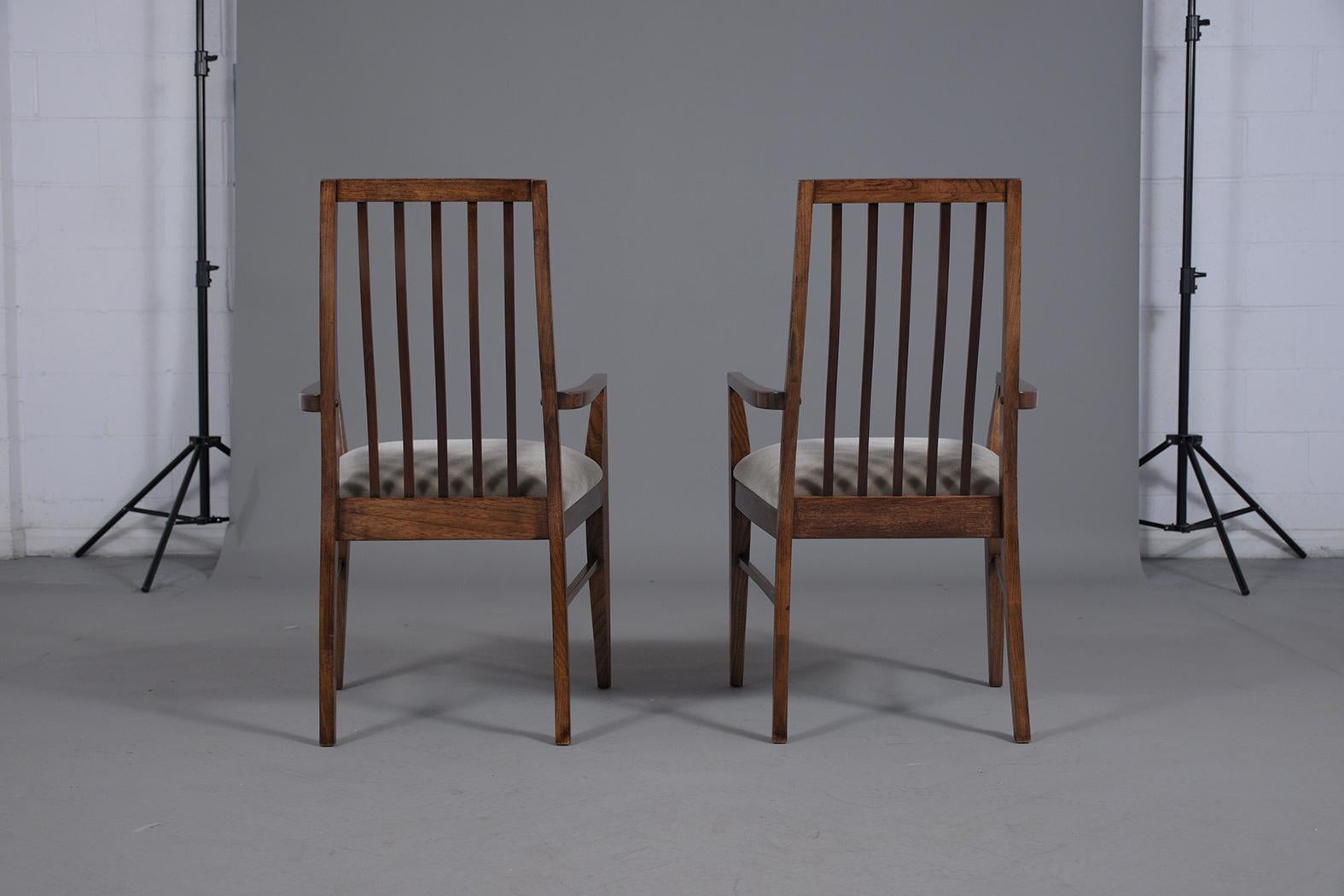 Pair of Vintage 1960s Mid-Century Modern Walnut High Back Chairs For Sale 6