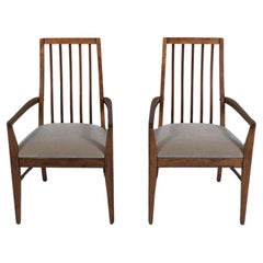 Pair of Vintage 1960s Mid-Century Modern Walnut High Back Chairs