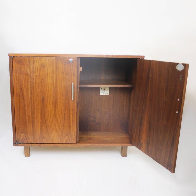 Vintage 1960's Mid-Century Modern Walnut Mini Bar Fridge ...