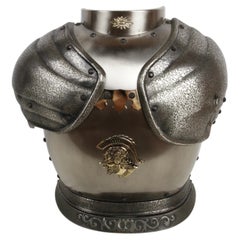 Vintage 1960s Mid-Century Roman Suit of Armor Novelty Decanter Dry Bar Set