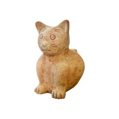 Vintage 1960s Mid-Century Terracotta Cat Sculpture Vintage 1960s Mid-Century Terracotta Cat Sculpture