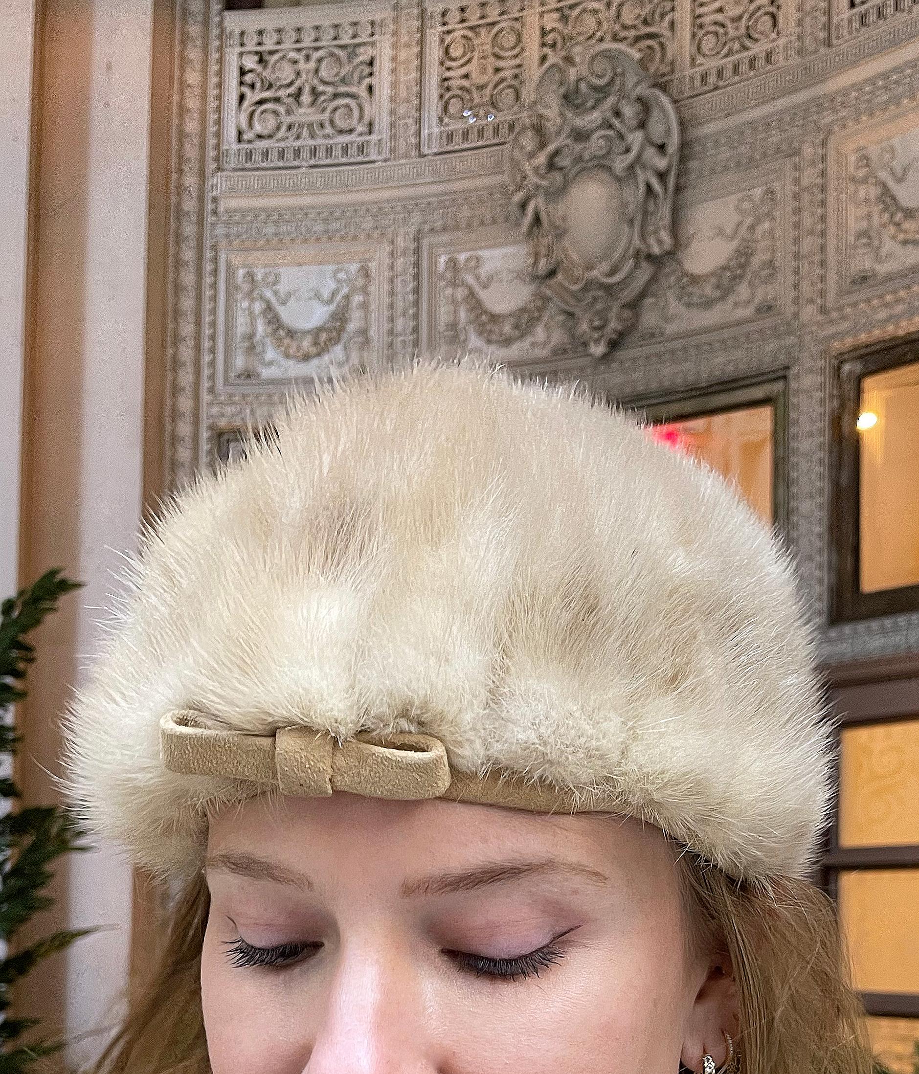 Mink pillbox cheap hat