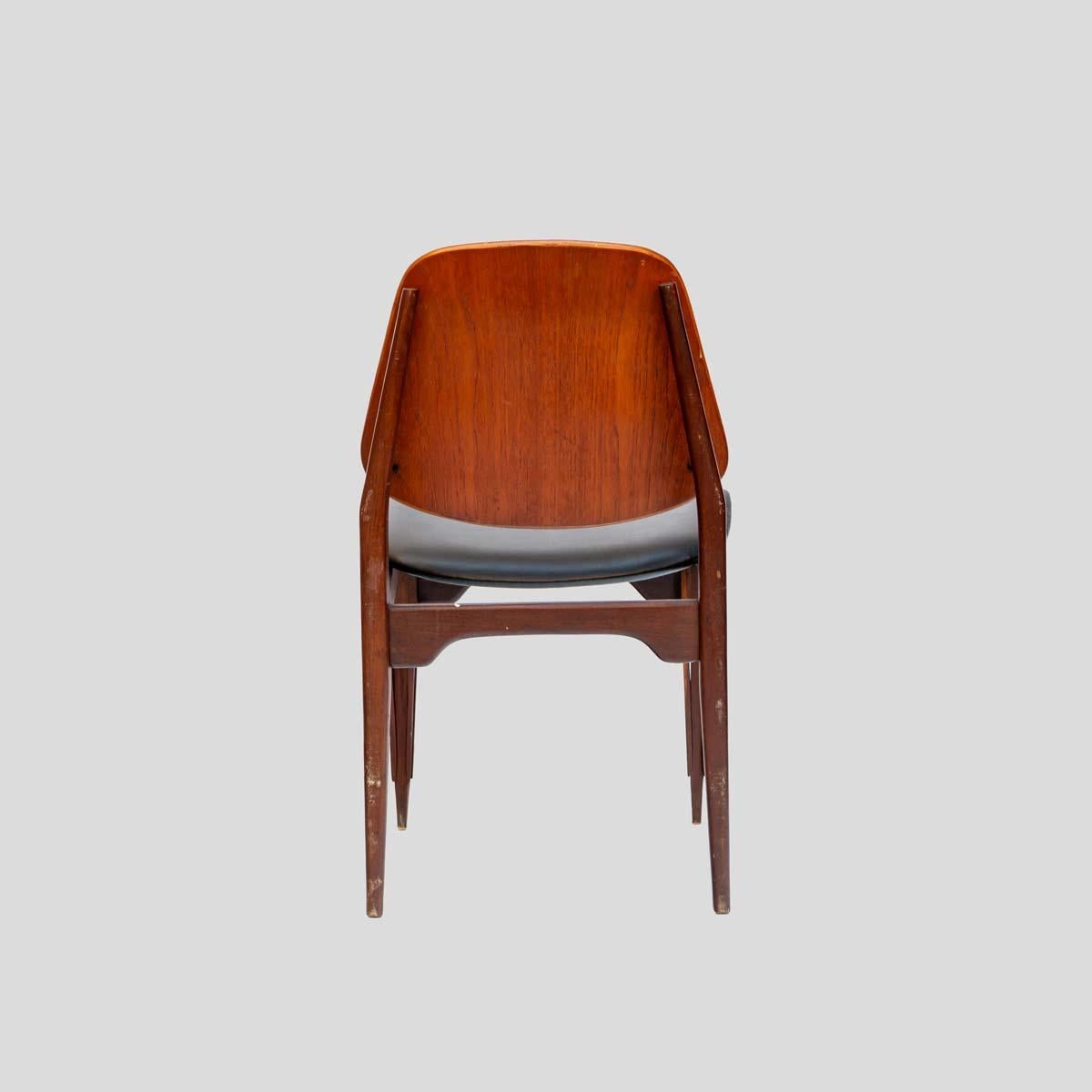Mid-20th Century Vintage 1960s Modernist Set of 6 Chairs Italian Design by Fratelli Proserpio For Sale