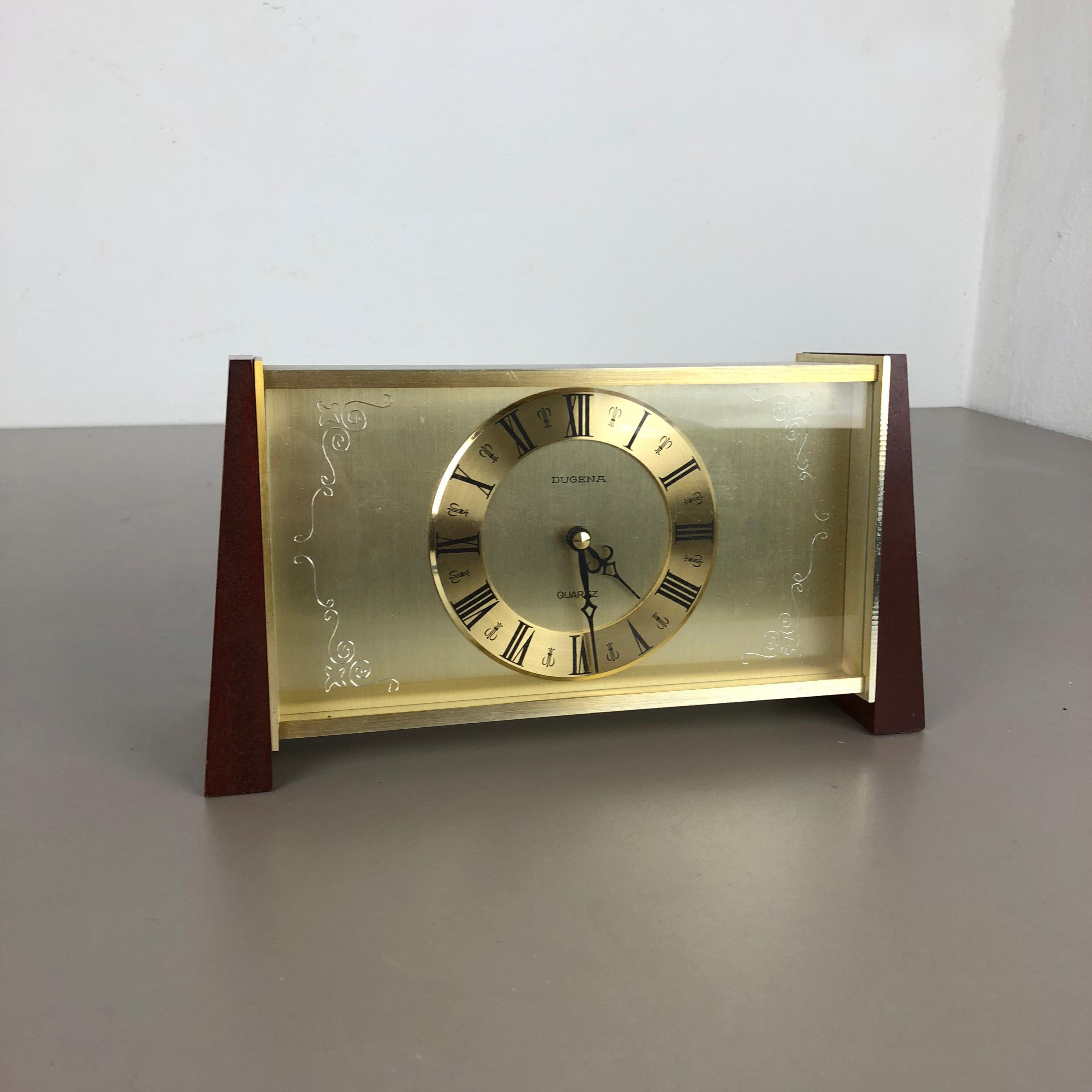 Article:

Table clock



Origin:

Germany


Producer:

Dugena, Germany


Age:

1960s





This original wooden table clock was produced in the 1960s by the premium clock producer Dugena in Germany. The clock is original