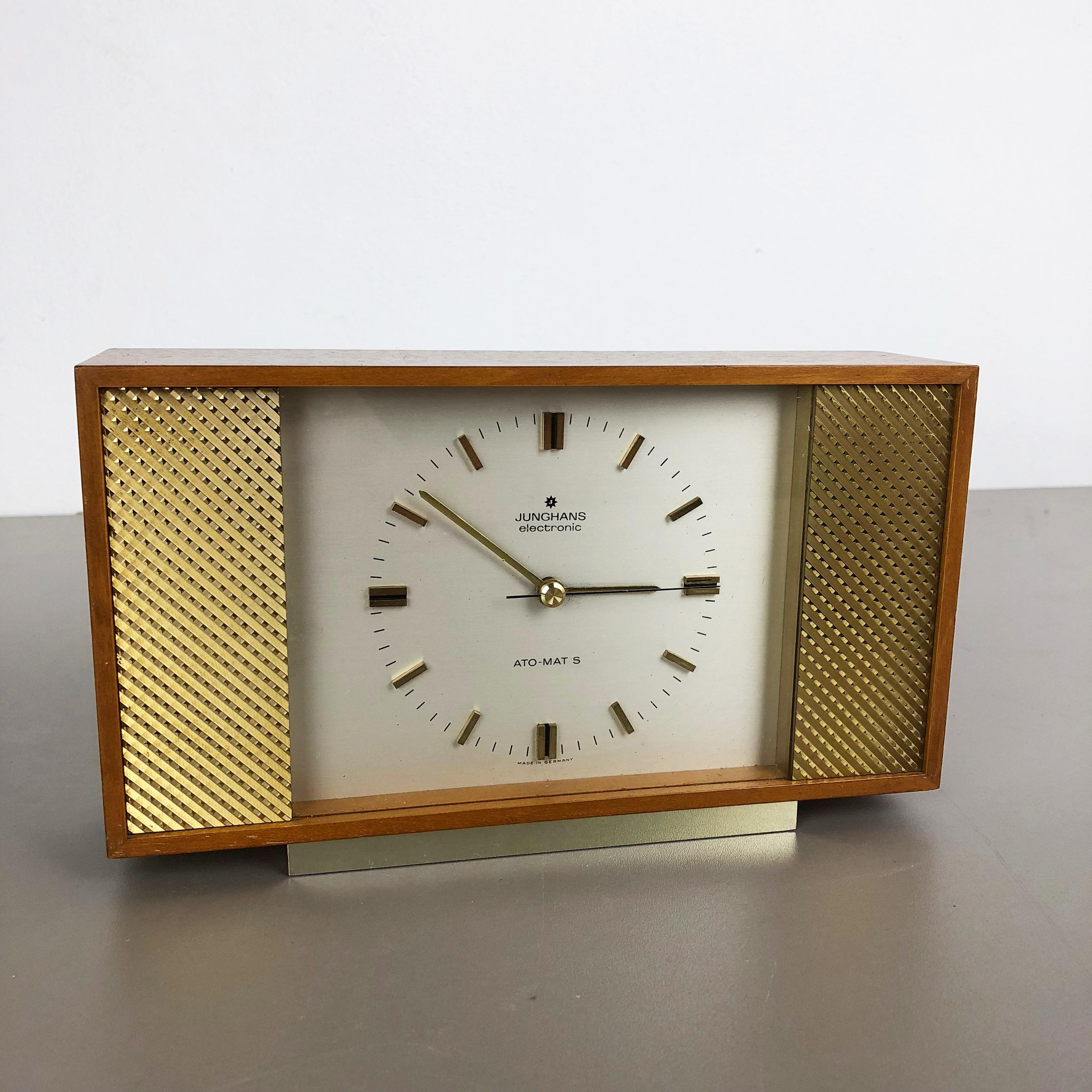 Article:

Table clock



Origin:

Germany


Producer:

Junghans Electronic, Germany


Age:

1960s



Description:

This original wooden table clock was produced in the 1960s by the premium clock producer Junghans in Germany.