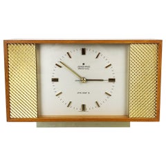 Used 1960s Modernist Wooden Teak Table Clock by Junghans Electronic, Germany