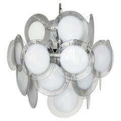 Vintage 1960s Murano Chandelier, Big Size, Dining Room Decorative Lamp, Vistosi