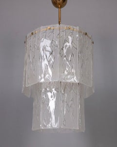 Vintage 1960s Murano glass chandelier, Italian design