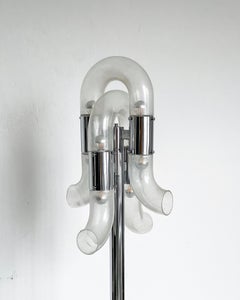 Lámpara de pie vintage escultórica de cristal de Murano, Catena de Carlo Nason para Mazzega
