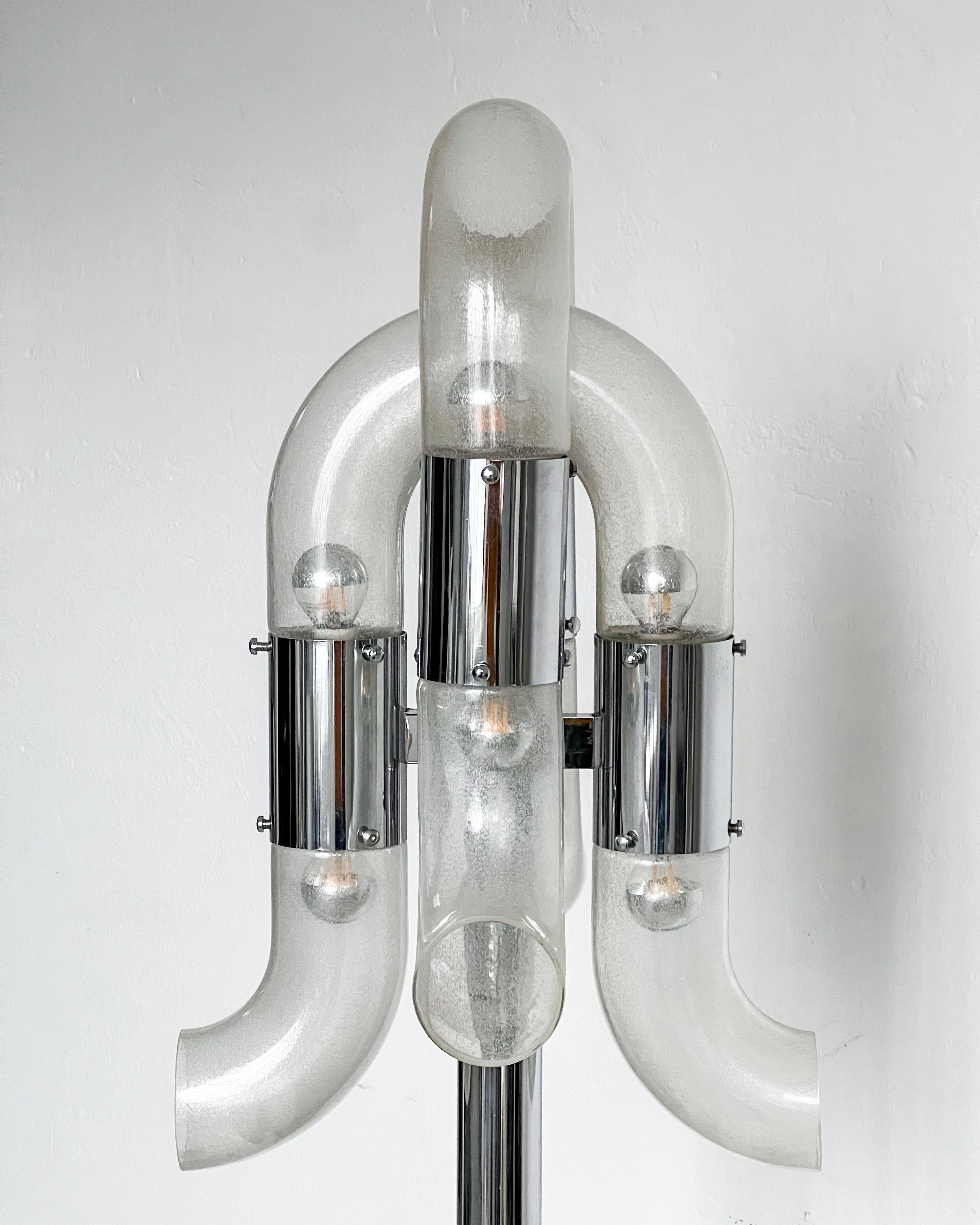 Space Age Vintage Sculptural Murano glass floor lamp, Catena by Carlo Nason for Mazzega For Sale