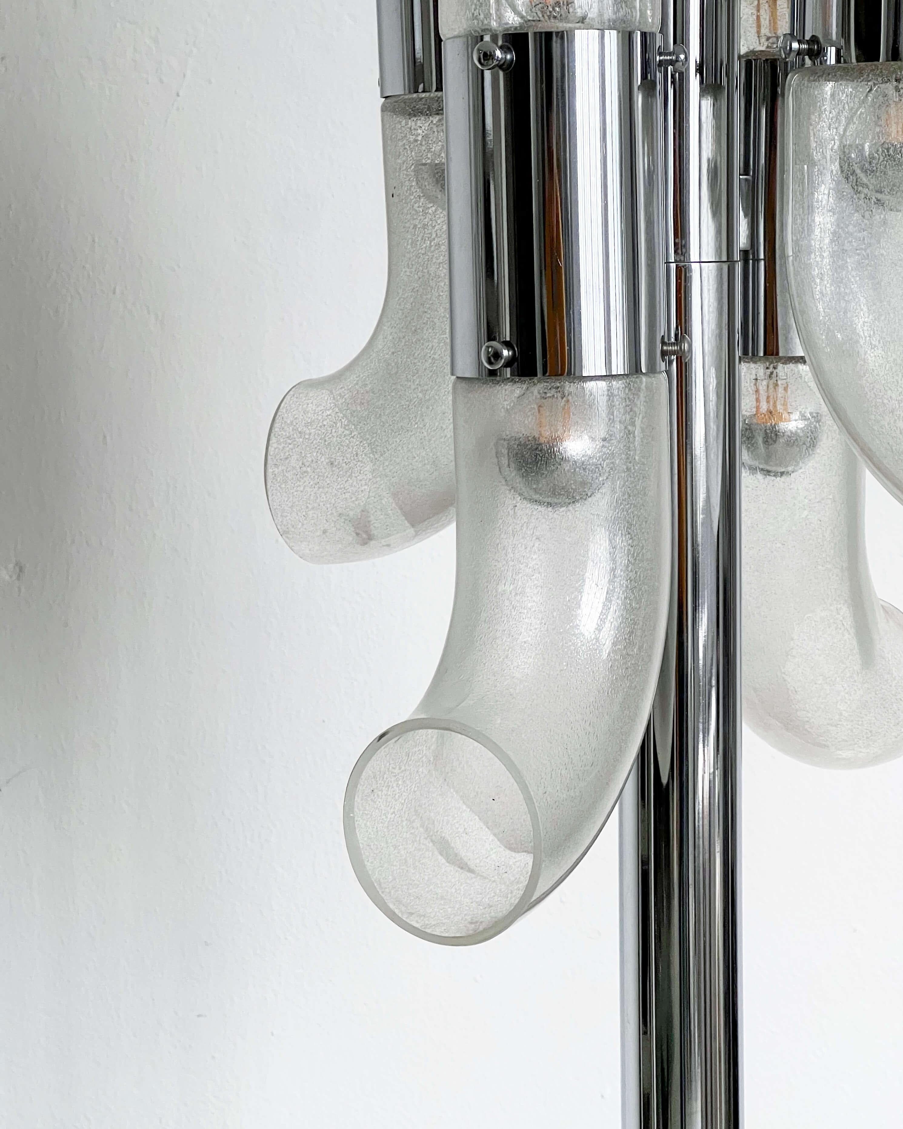 Métal Vintage 1960s Nason Catena Floor Lamp, Italian Space AGE, Murano Glass and Metal en vente