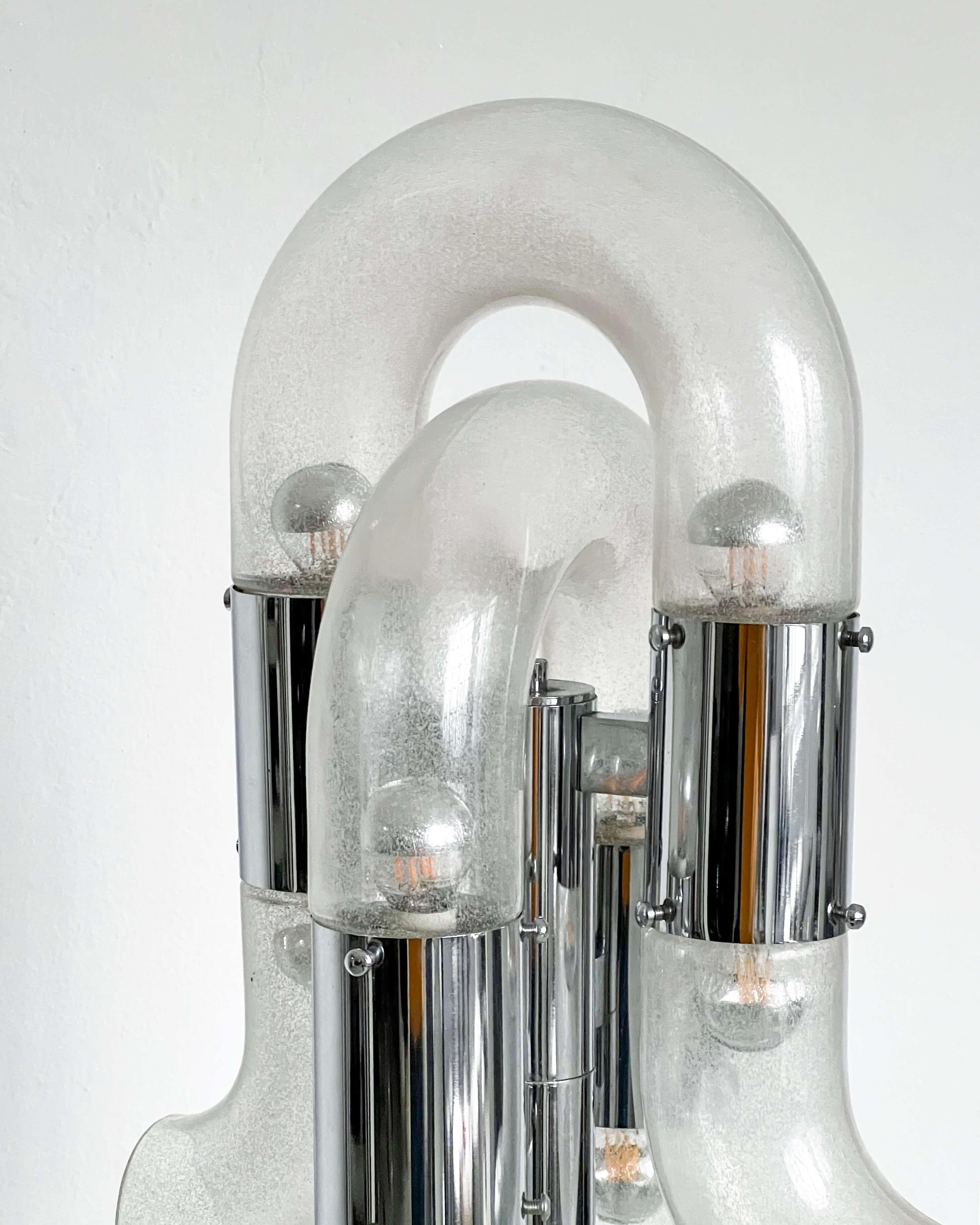 Vintage 1960s Nason Catena Floor Lamp, Italian Space AGE, Murano Glass and Metal en vente 2