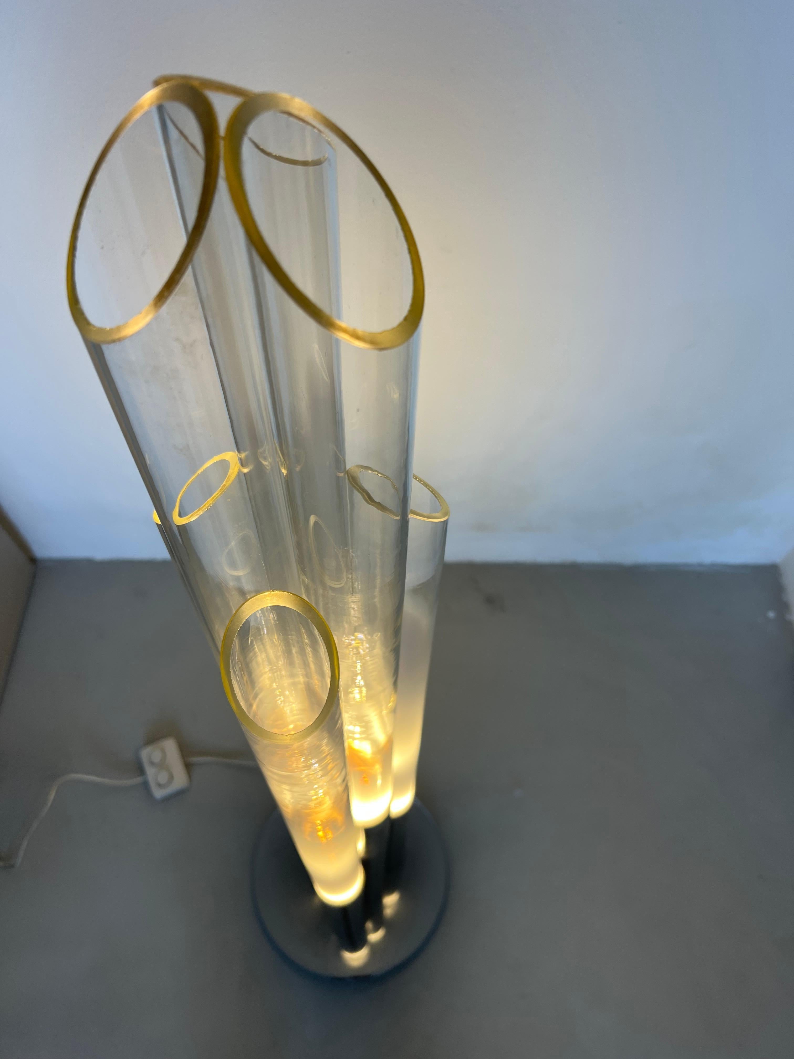 Vintage 1960s Nason, Mazzega, Murano Glass and Metal floor lamp For Sale 5