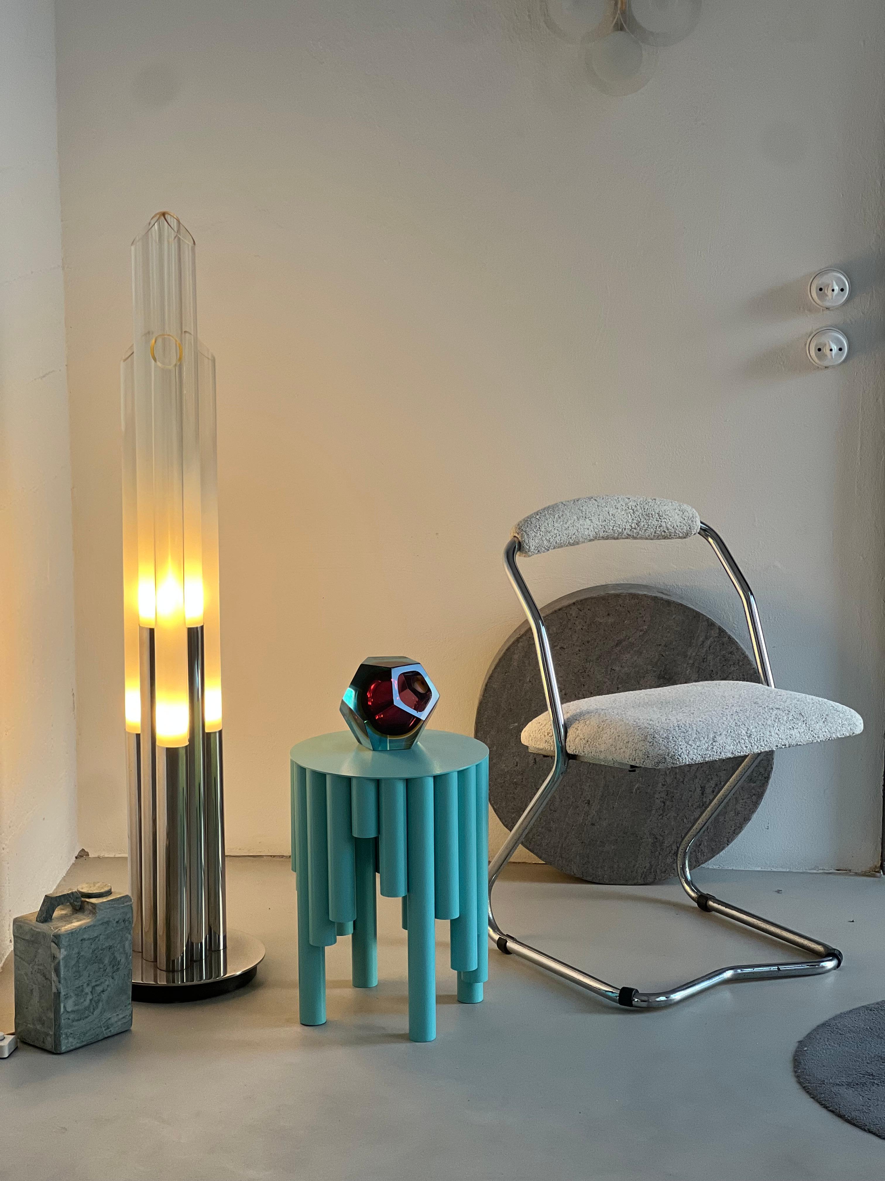 Vintage 1960s Nason, Mazzega, Murano Glass and Metal floor lamp For Sale 6