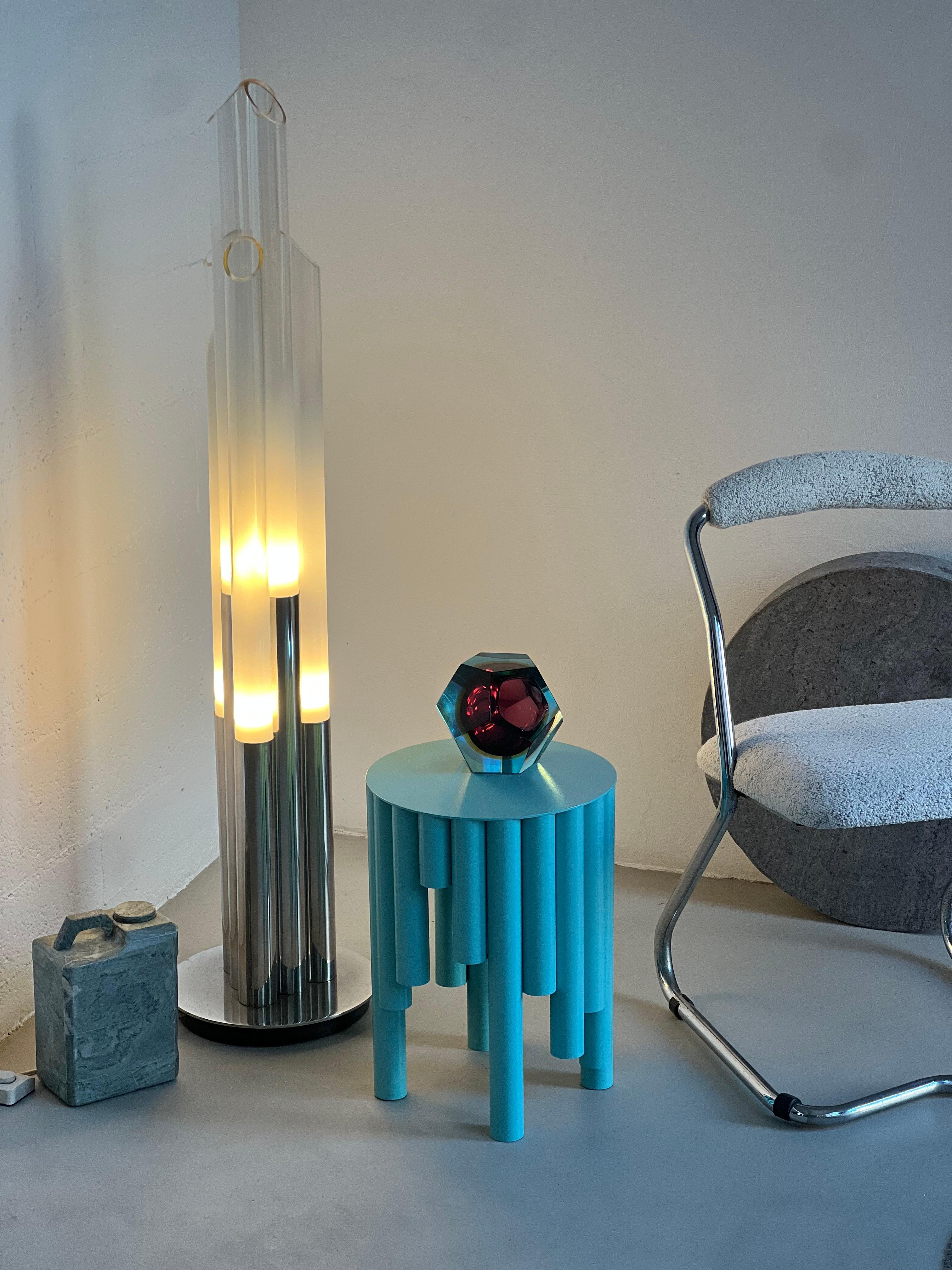 Vintage 1960s Nason, Mazzega, Murano Glass and Metal floor lamp For Sale 7