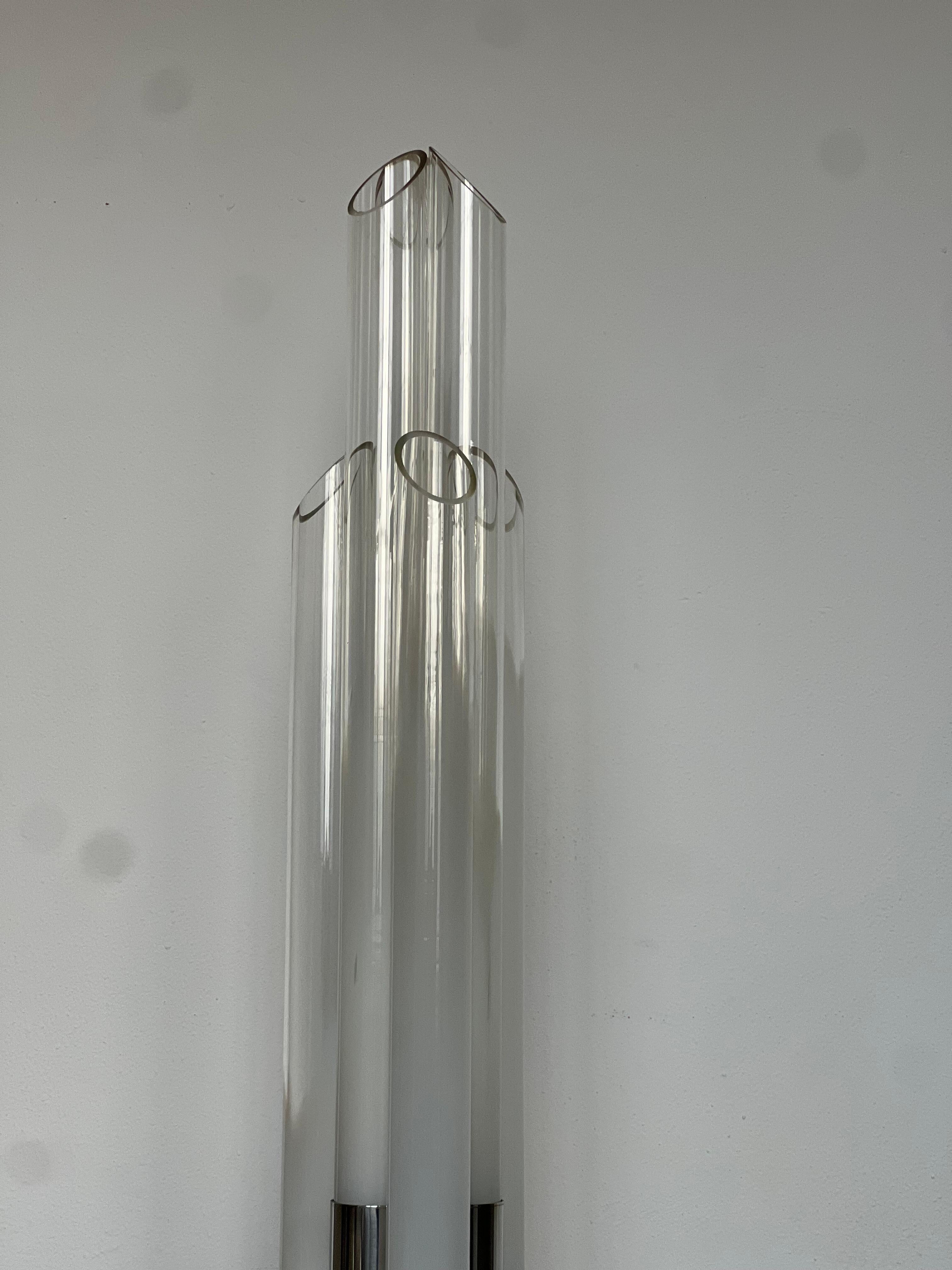 Space Age Vintage 1960s Nason, Mazzega, Murano Glass and Metal floor lamp For Sale