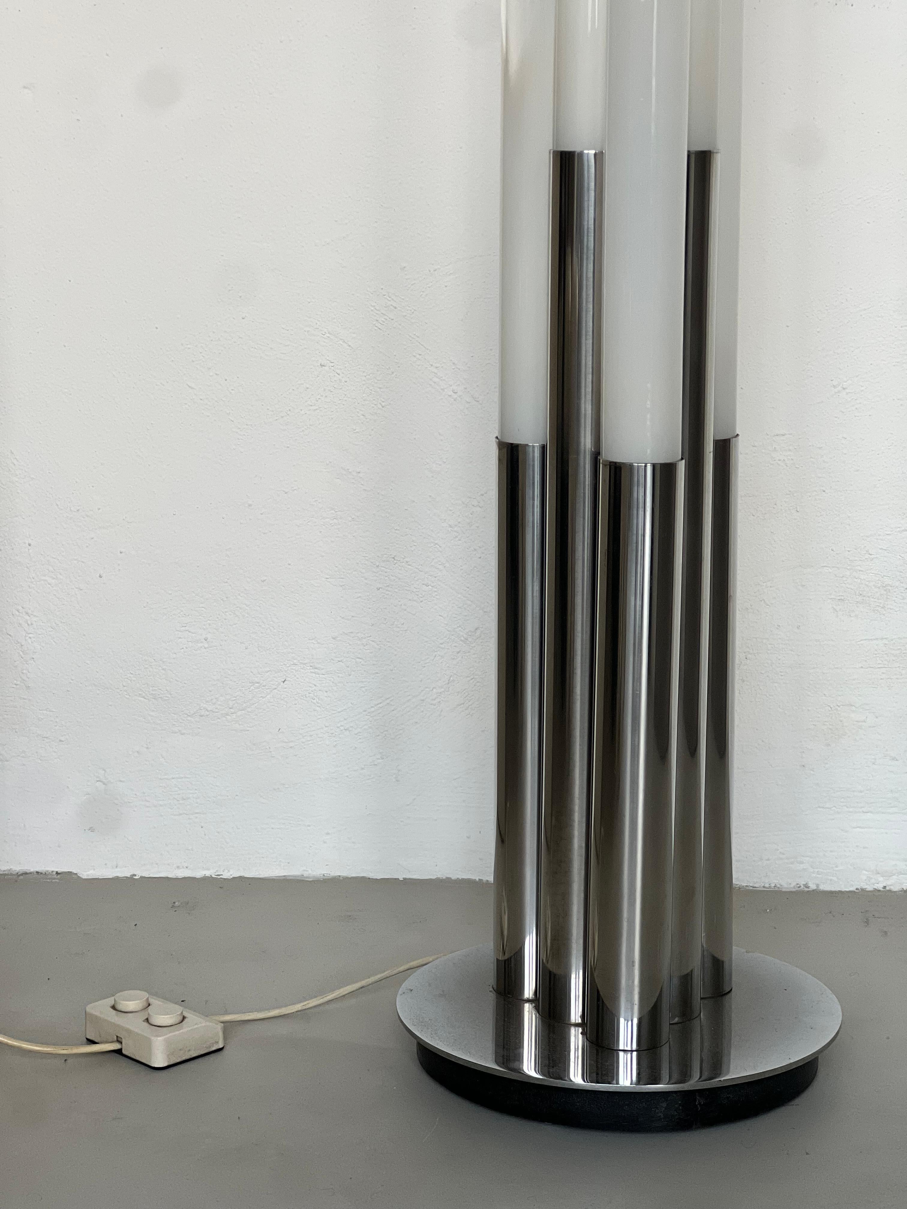 Italian Vintage 1960s Nason, Mazzega, Murano Glass and Metal floor lamp For Sale