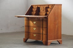 Vintage 1960s Oak Fold Down Secretary Bureau in style of Kjærnulf