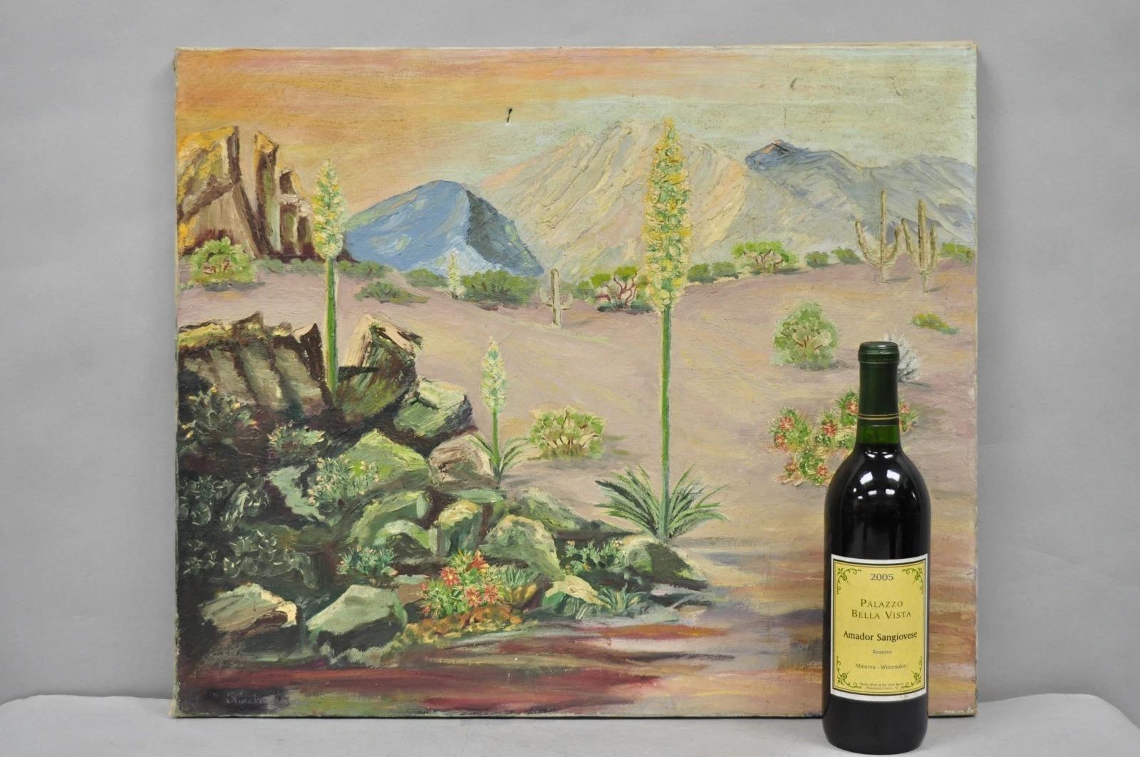 Vintage 1960's Öl auf Leinwand Southwestern Landschaft Gemälde, signiert Souder im Angebot 7