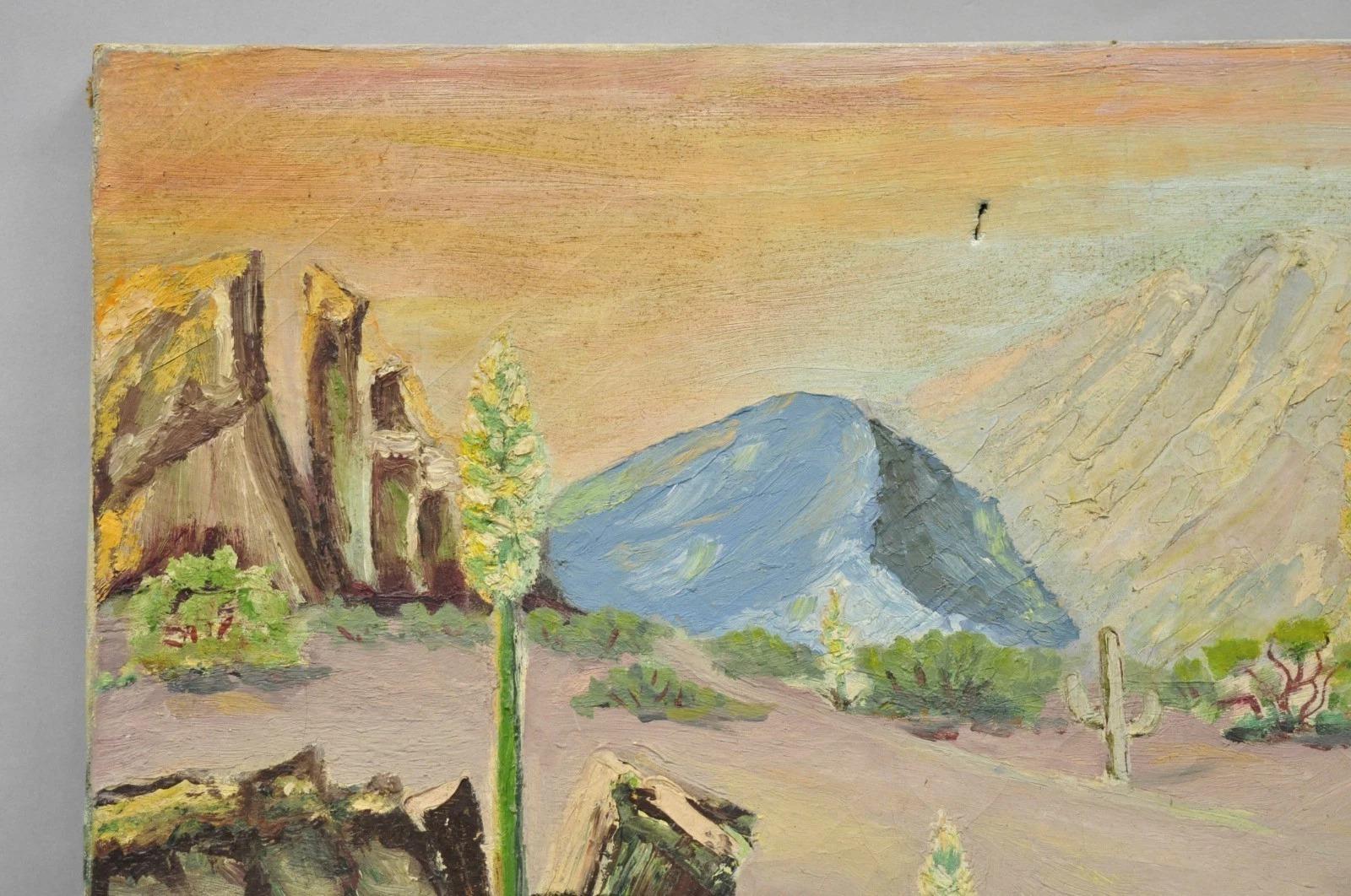 Vintage 1960's Öl auf Leinwand Southwestern Landschaft Gemälde, signiert Souder (20. Jahrhundert) im Angebot
