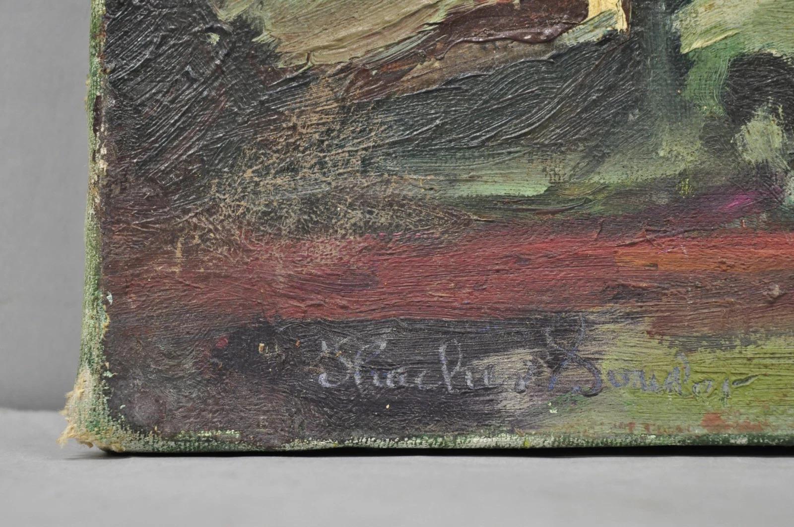 Vintage 1960's Öl auf Leinwand Southwestern Landschaft Gemälde, signiert Souder im Angebot 2