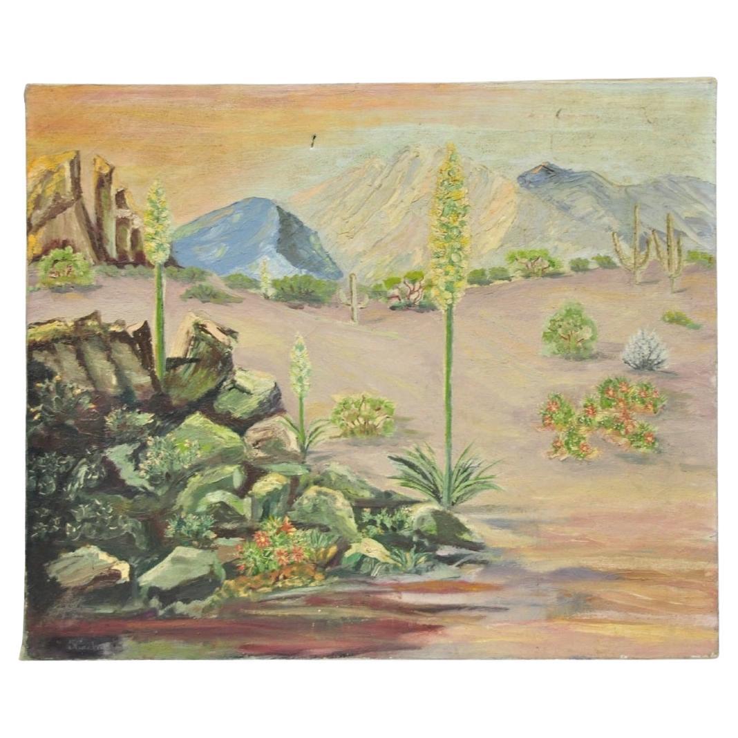 Vintage 1960
s Öl auf Leinwand Southwestern Landschaft Gemälde, signiert Souder