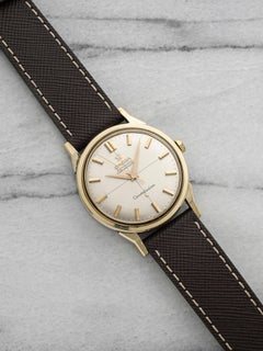 Vintage 1960s Omega Constellation 167.005 Capped Gold Silver Dial Auto 34mm