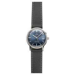 Vintage 1960s Omega Geneve 166.020 Steel Case Blue Sunburst Dial Auto 36mm