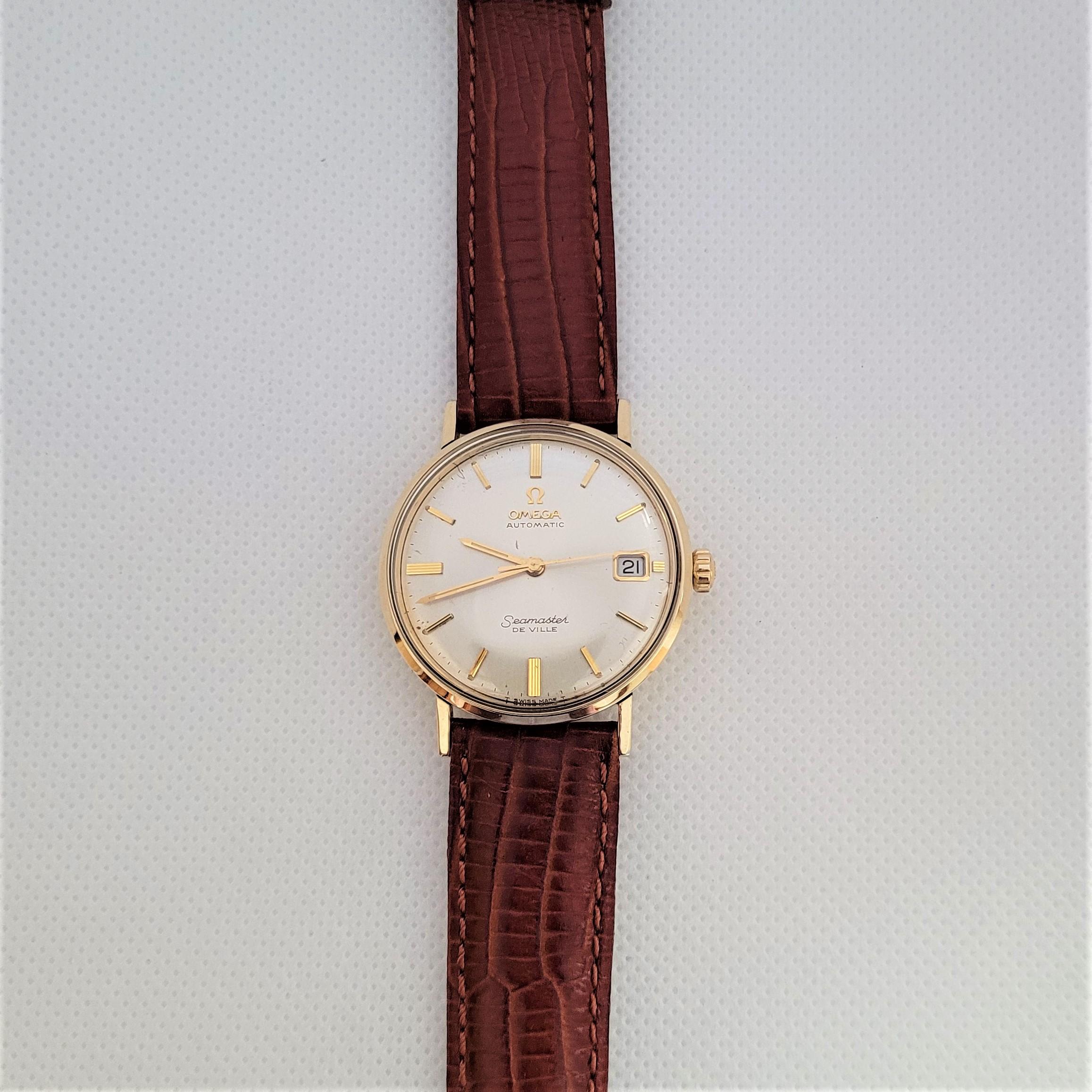 Vintage 1960's Omega Seamaster Deville Watch Automatic Mens Serviced Warranty In Good Condition In Rancho Santa Fe, CA