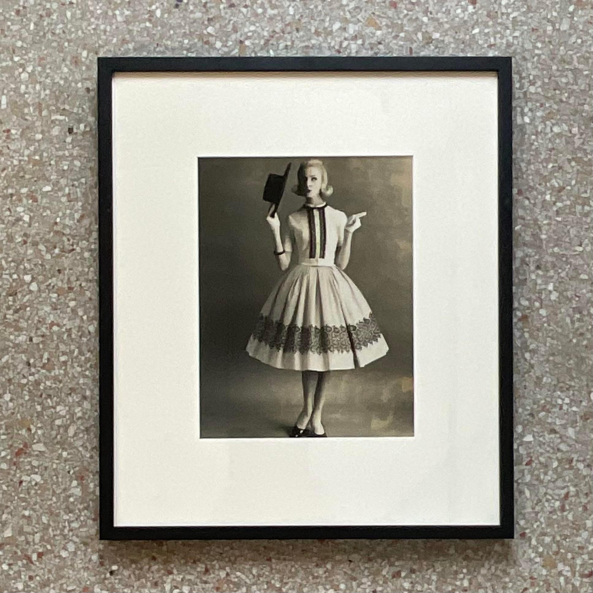 Vintage 1960s Original Silver Gelatin Fashion Photograph In Good Condition For Sale In west palm beach, FL