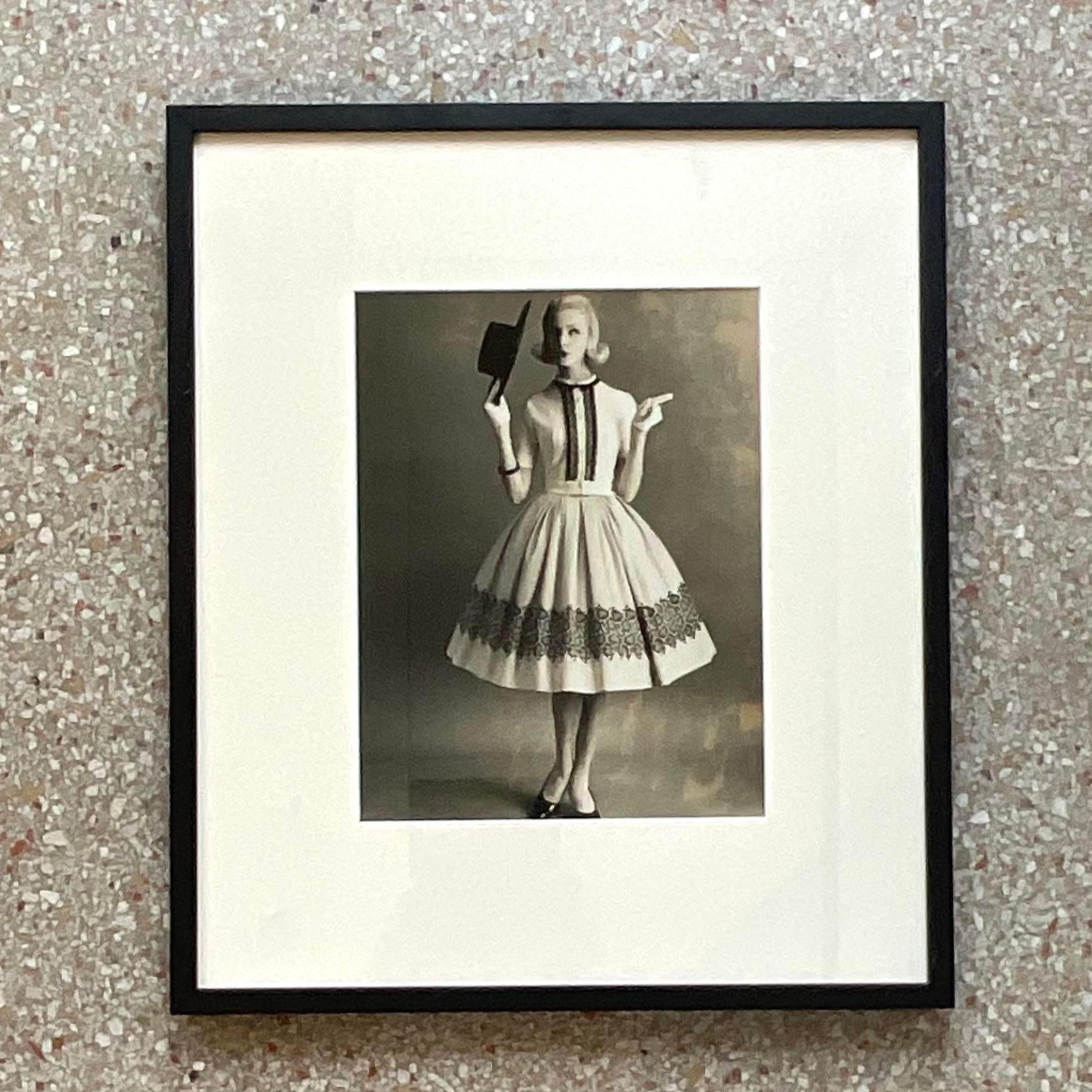 Mid-20th Century Vintage 1960s Original Silver Gelatin Fashion Photograph For Sale